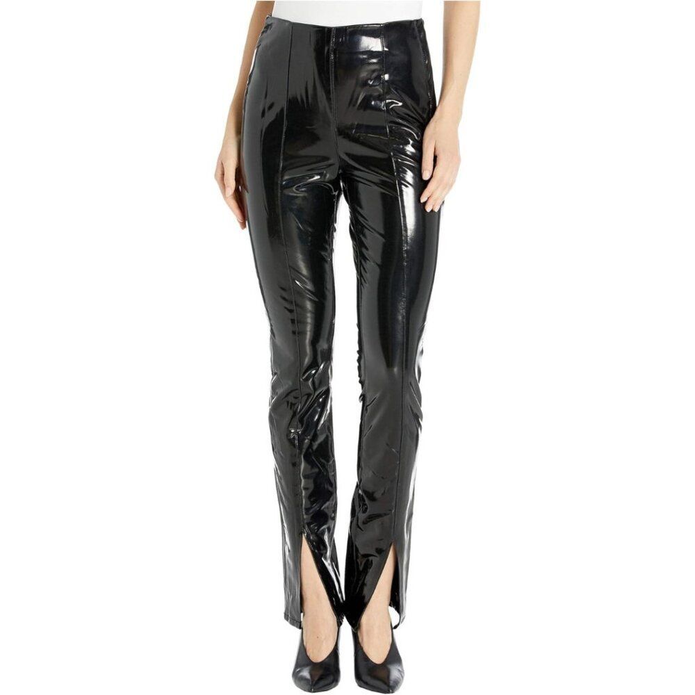 Blank NYC Dominatrix Vinyl Pants Split Ankle Black NWT Size 26 Matrix Edgy